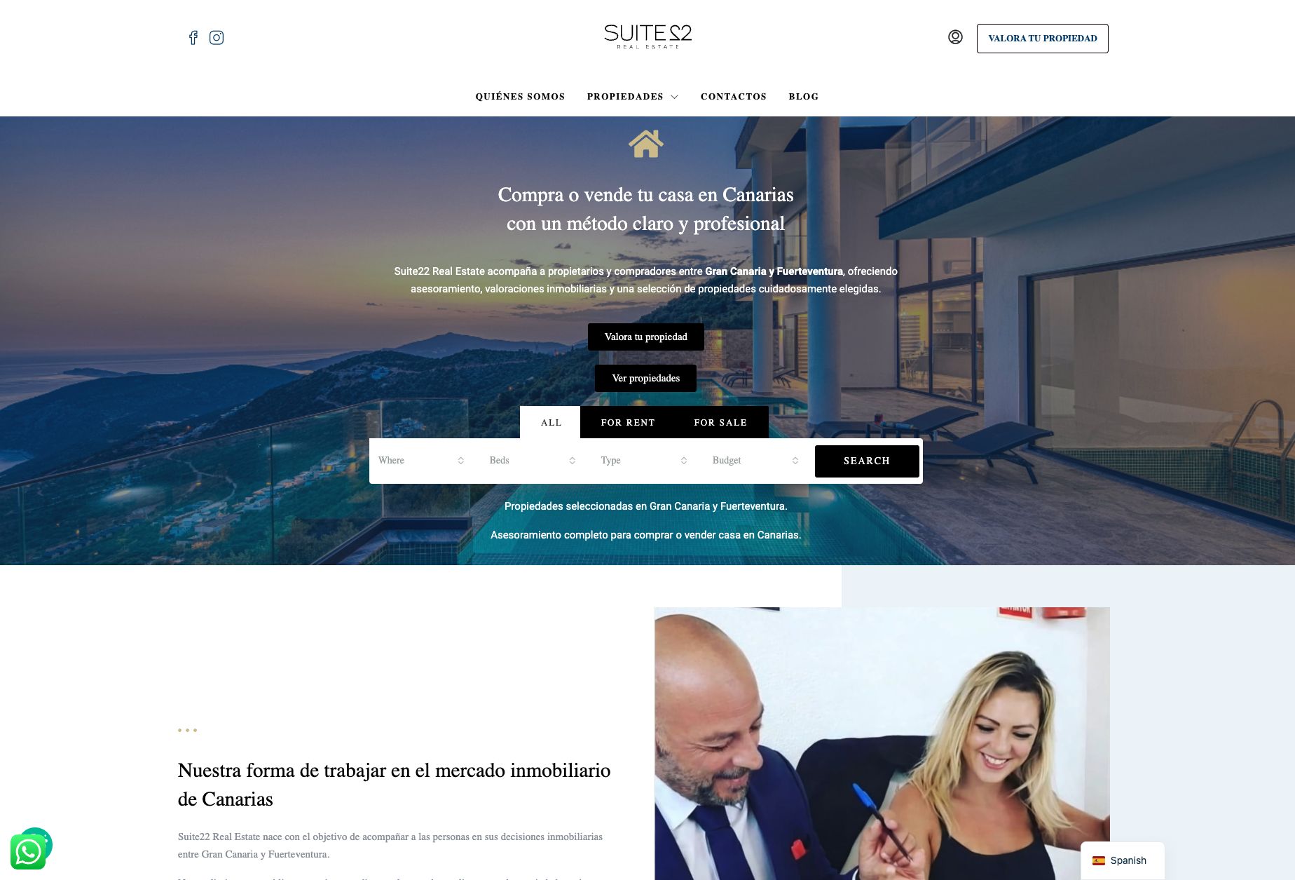 Homepage del sito Suite22 Real Estate