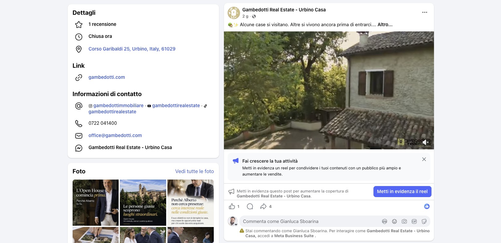 Facebook Gambedotti Real Estate — schermata 2 di 9