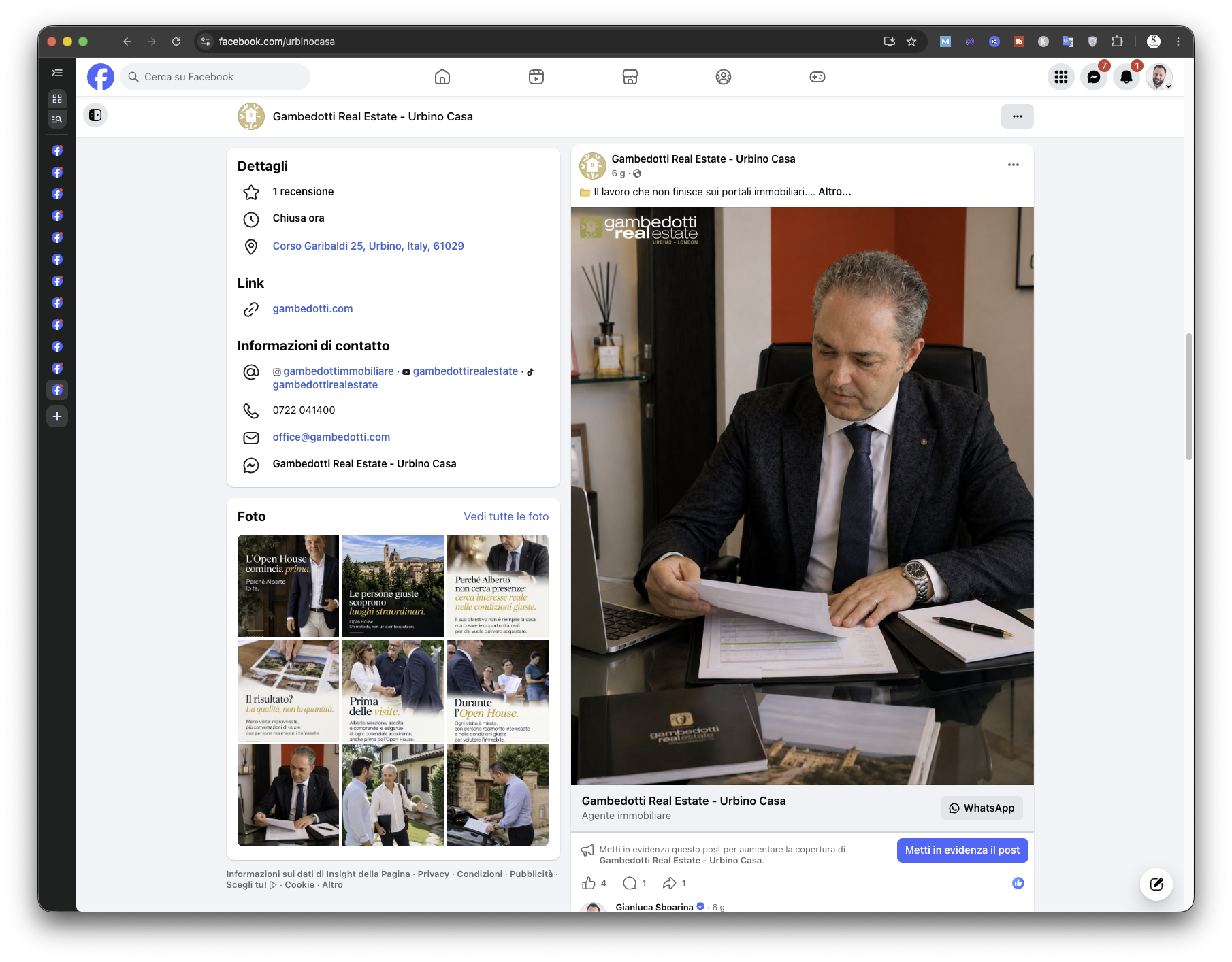 Facebook Gambedotti Real Estate — schermata 3 di 9