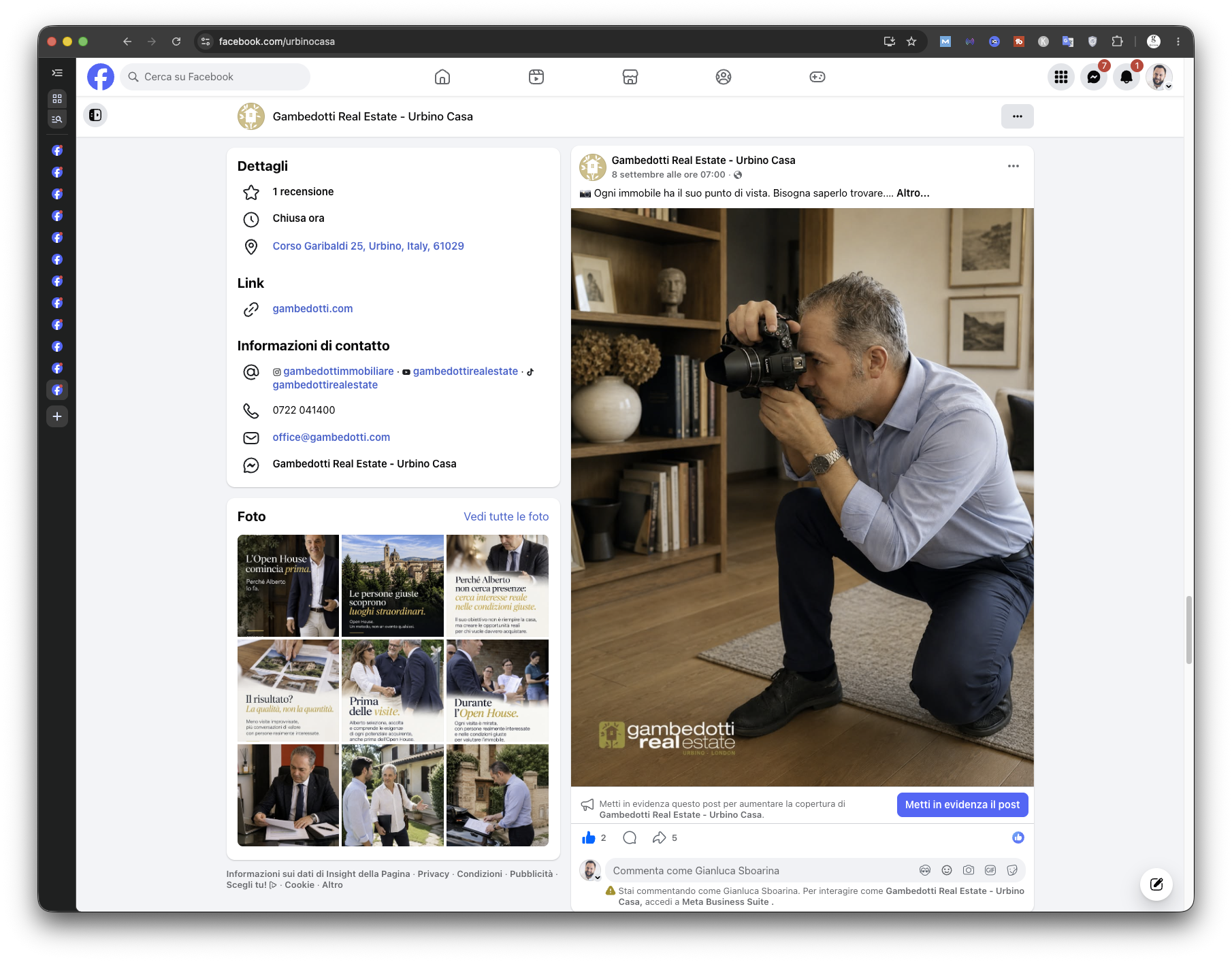 Facebook Gambedotti Real Estate — schermata 7 di 9