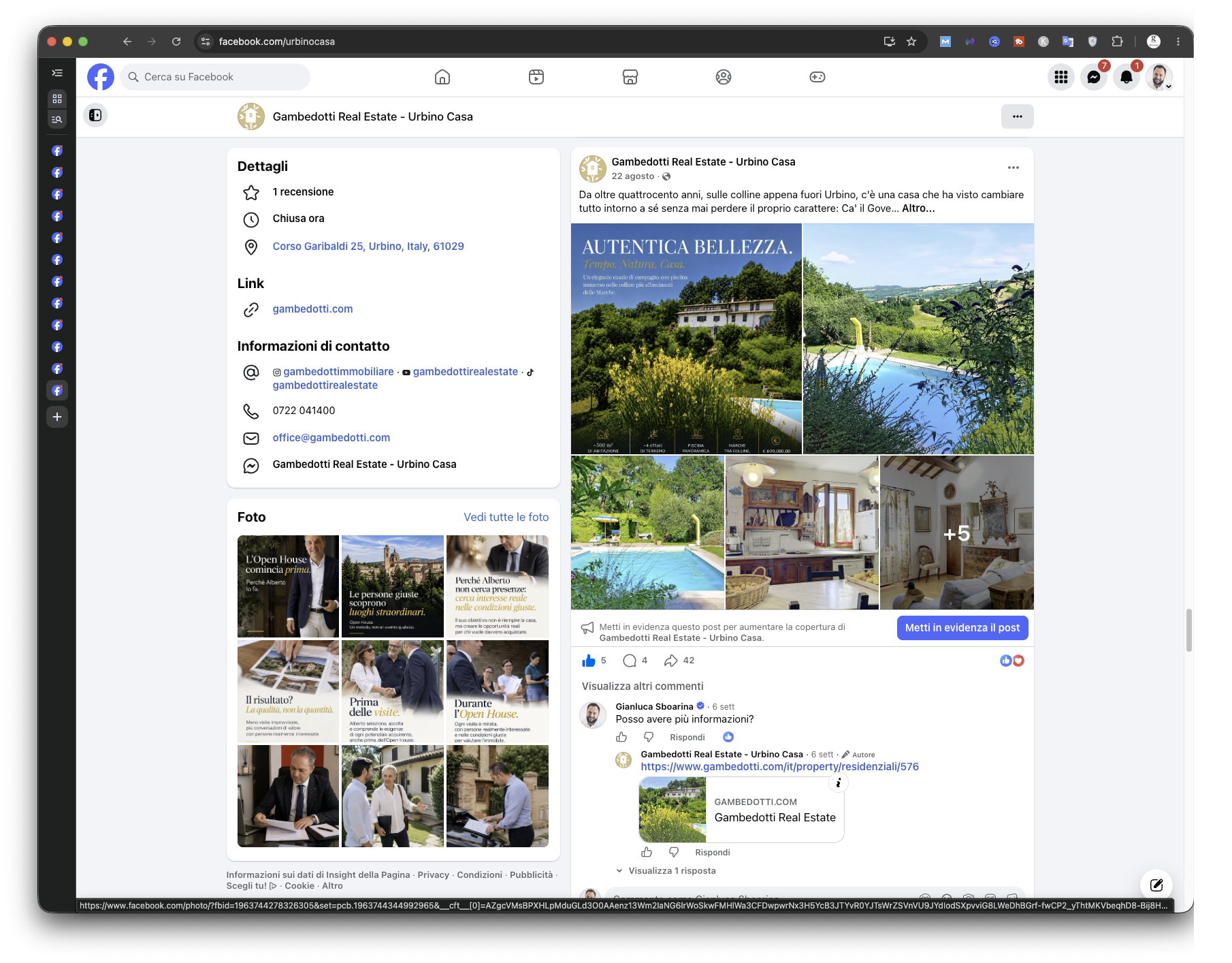 Facebook Gambedotti Real Estate — schermata 9 di 9