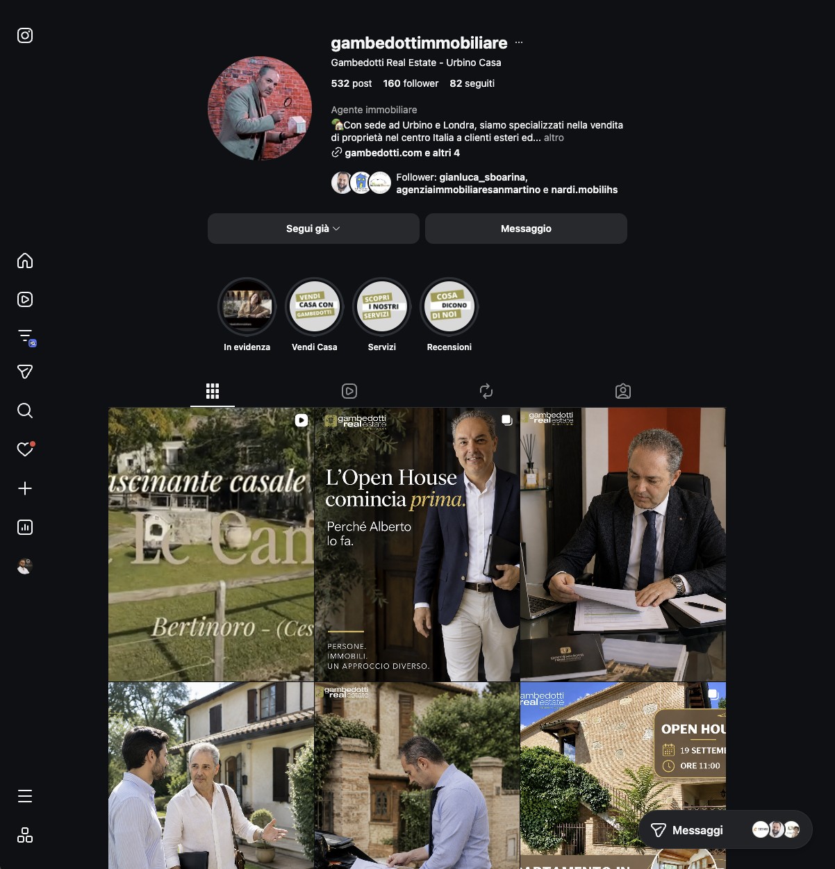 Instagram Gambedotti Real Estate — schermata 1 di 8