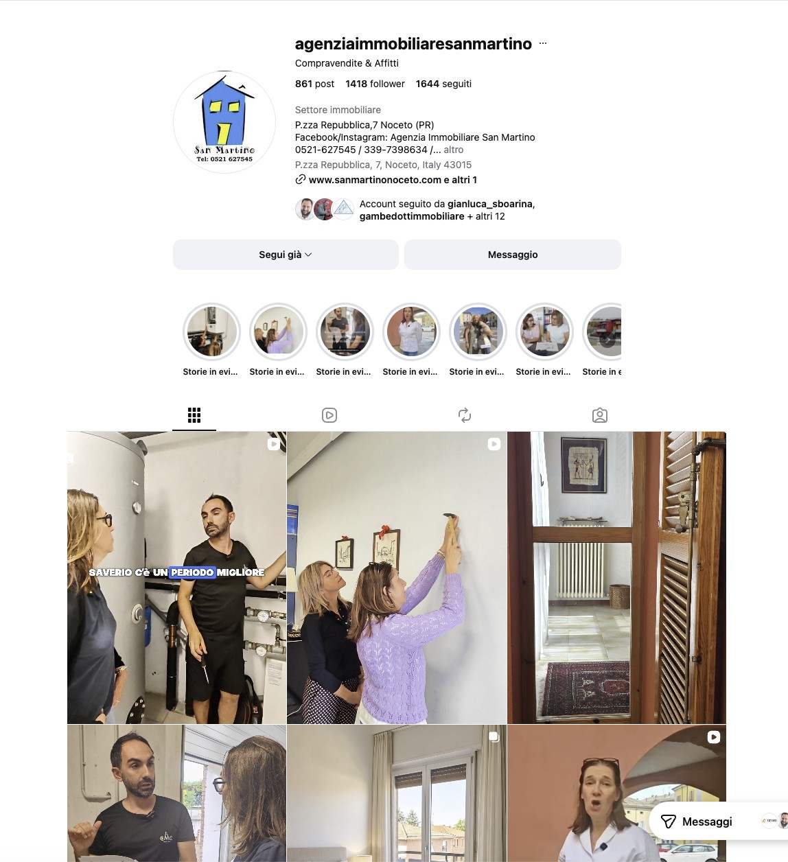 San Martino Instagram — dopo, schermata 1